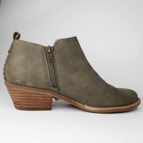 DV Dolce Vita Womens Dellia Booties‎ Size 7.5 Suede Leather Olive Green Braided - Picture 6 of 11